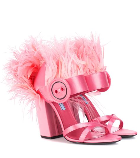 prada pink feather shoes|hot pink prada shoes.